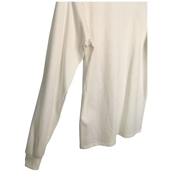 Champion Mens Small Heritage Logo Cotton Shirt Round Neck Long Sleeves White - Picture 7 of 12